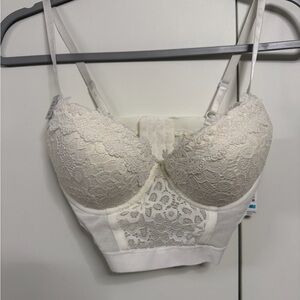 Sophie B corset Lace White Bra